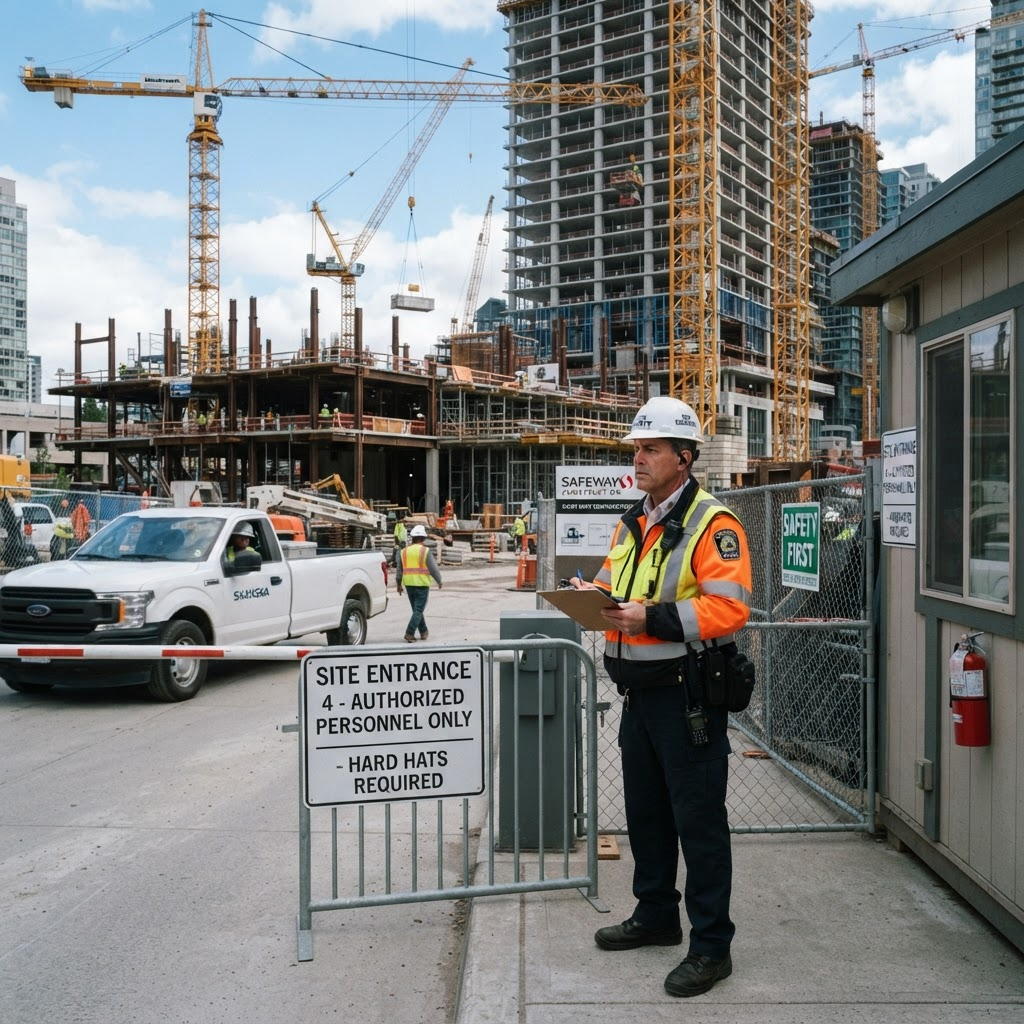 Security at a construction site entrance